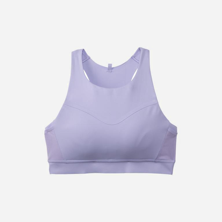 Brooks Women's Drive 3 Pocket Running Bra Singapore - Lavender Purple/Violet Dash (37096-LFKH)